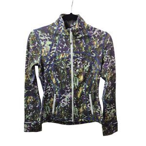 Lululemon Jacket Womens 6 Multicolor Full Zip Stretch Pockets Floral Activewear